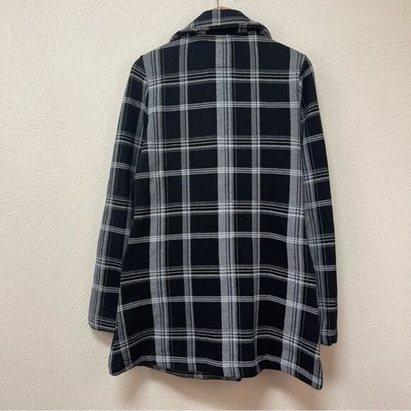 Billabong Black & White Plaid Button Down Parka Jacket Sz Medium - Picture 4 of 5